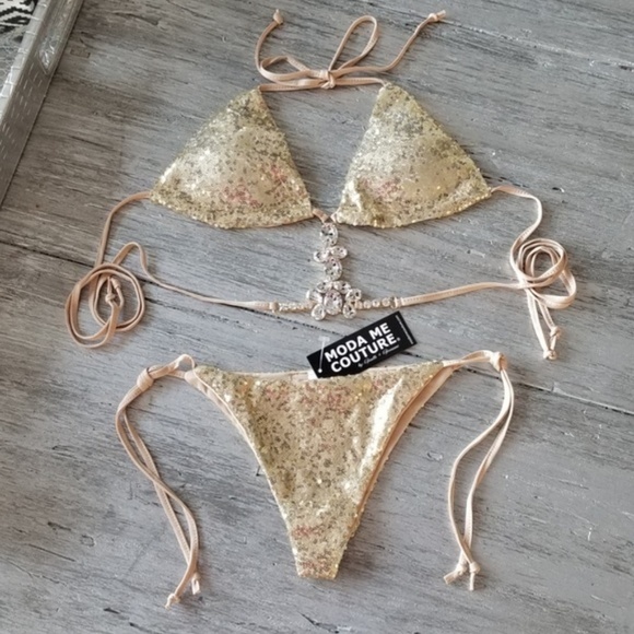 Bikini SEQUINS & RHINESTONES BIKINI 2 piece - Picture 2 of 4